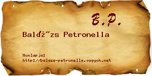 Balázs Petronella névjegykártya